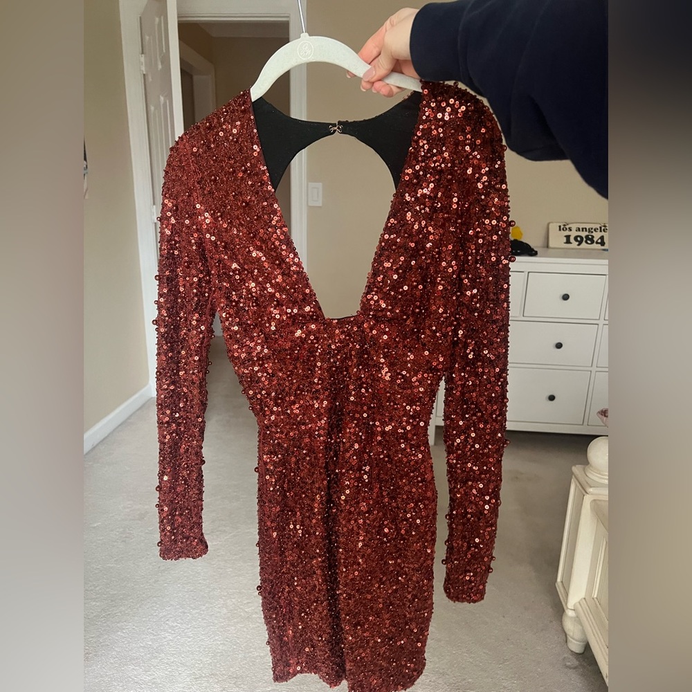 Oh Polly Red Sequin Mini Dress TAGS ON
